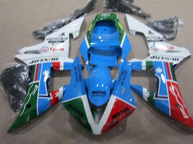 2002-2003 White Blue Green Red Black Motul Yamaha YZF R1 Motorcycle Fairings Australia