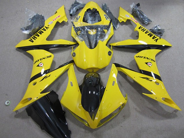 2004-2006 Yellow Glossy Black Dunlop Yamaha YZF R1 Motorcycle Fairings Australia