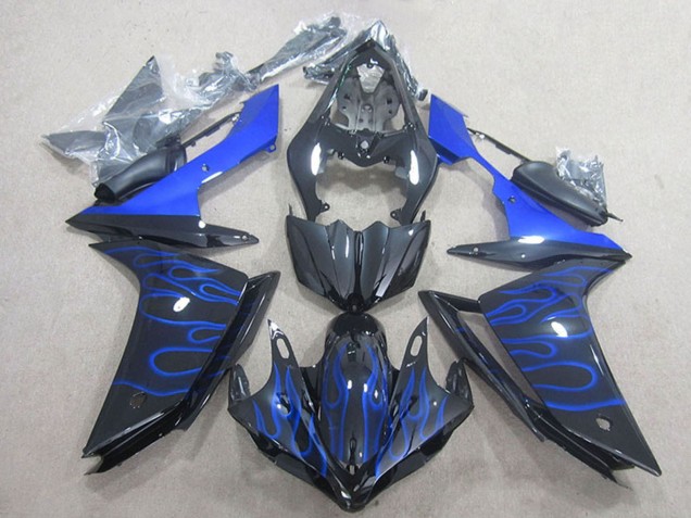 2007-2008 Glossy Black Blue Flame Yamaha YZF R1 Motorcycle Fairing Australia
