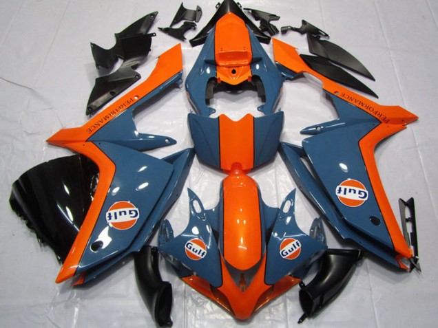 2007-2008 Dark Blue Orange Gulf Yamaha YZF R1 Motorcycle Fairings Australia