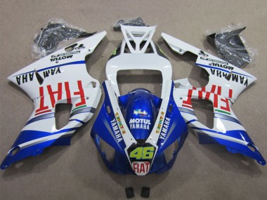 2009-2011 White Blue Red Fiat Motul Dunlop 46 Yamaha YZF R1 Motorcycle Fairings Australia