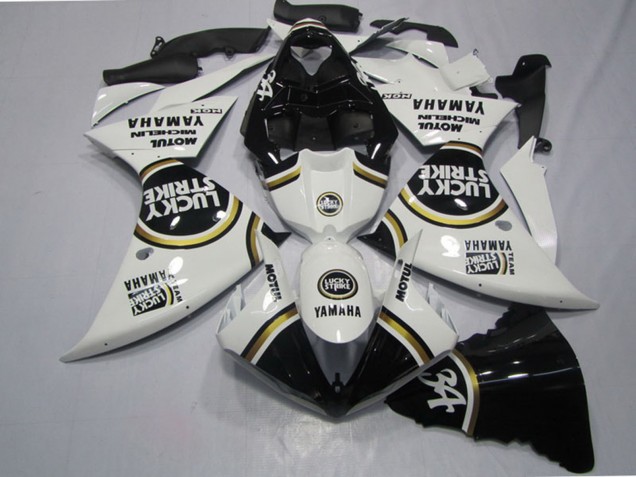 2009-2011 White Black Lucky Strike Yamaha YZF R1 Motorcycle Fairings Australia