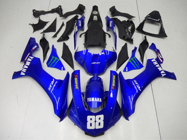 2015-2019 Blue Green Monster Akropovic Yamaha YZF R1 Motorcycle Fairings Australia