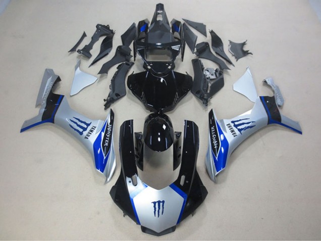 2015-2019 Silver Blue Glossy Black Monster Yamaha YZF R1 Motorcycle Fairings Australia