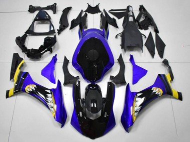 2015-2019 Blue Yellow Glossy Black Shark Yamaha YZF R1 Motorcycle Fairings Australia