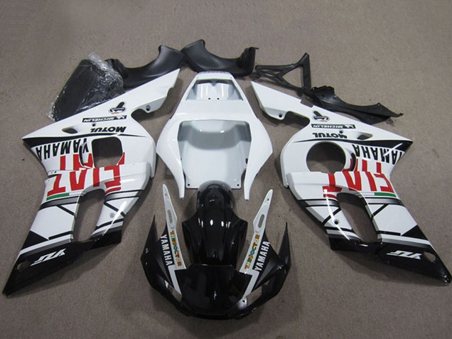 1998-2002 White Glossy Black Fiat Motul Michelin Yamaha YZF R6 Motorcycle Fairings Australia