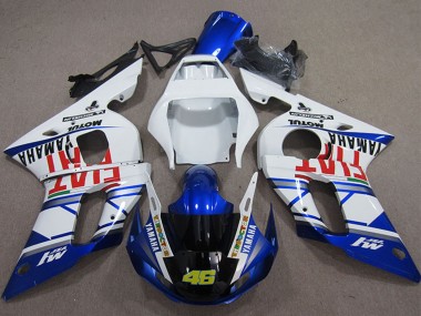 1998-2002 White Blue Red Fiat Michelin Motul 46 Yamaha YZF R6 Motorcycle Fairings Australia