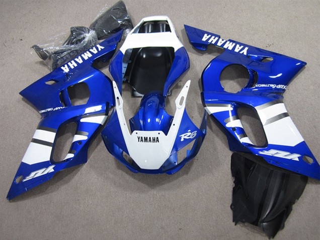 1998-2002 White Blue Yamaha YZF R6 Motorcycle Fairings Australia
