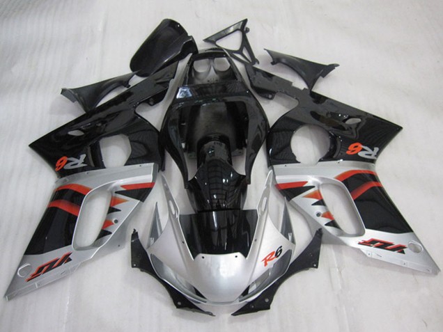 1998-2002 Silver Red Glossy Black Yamaha YZF R6 Motorcycle Fairings Australia