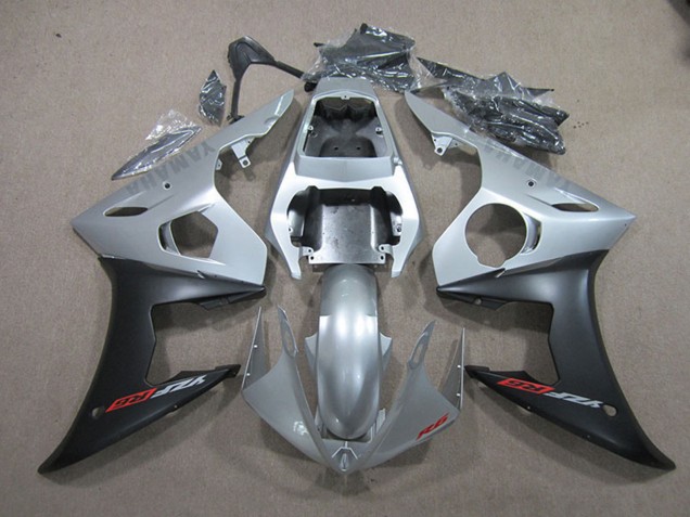 2003-2004 Silver Matte Black Yamaha YZF R6 Motorcycle Fairings Australia