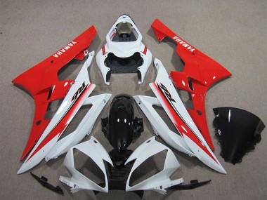 2006-2007 White Red Glossy Black Yamaha YZF R6 Motorcycle Fairing Australia