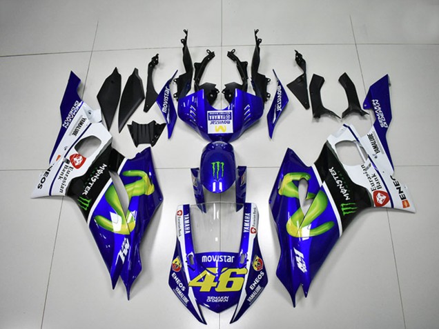 2017-2023 White Blue Black Green Monster MoviStar 46 Yamaha YZF R6 Motorcycle Fairings Australia
