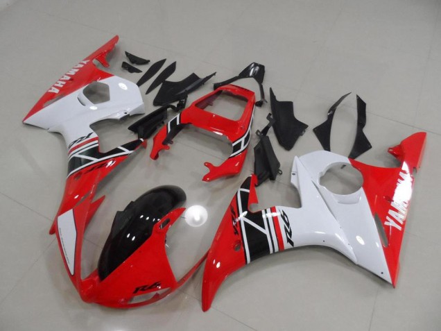 2003-2005 Red and White and Black Yamaha YZF R6 Motorcycle Fairings Australia