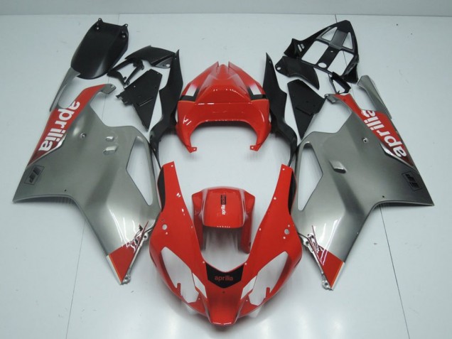 2003-2005 Silver and Red Aprilia RSV1000 Motorcycle Fairings Australia