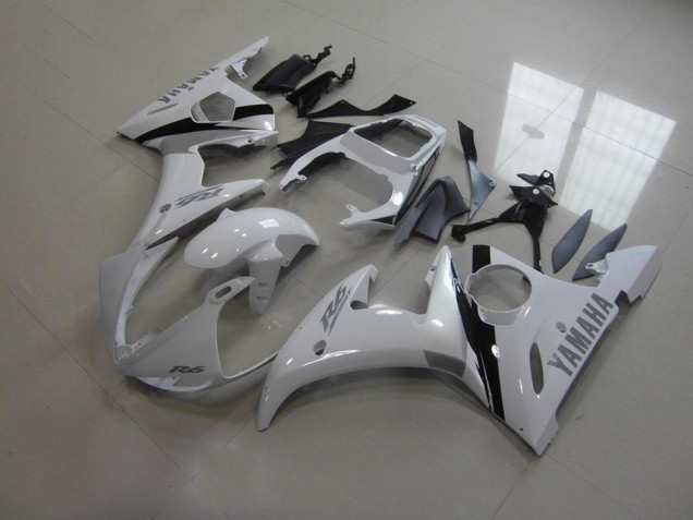 2003-2005 White and Grey Decals Yamaha YZF R6 Motorcycle Fairings Australia