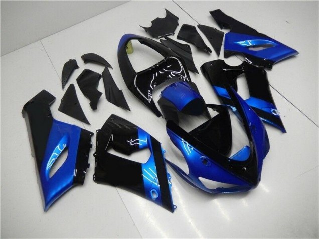 2005-2006 Blue Black Kawasaki Ninja ZX6R Injection Fairing Kit Australia