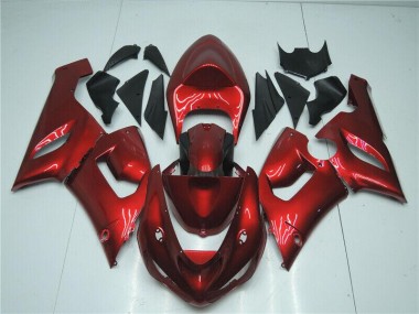 2005-2006 Candy Red Kawasaki Ninja ZX6R Motorcycle Fairings Australia