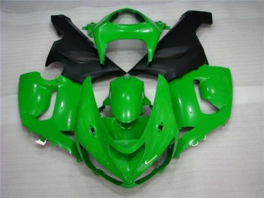 2005-2006 Green Matte Black Kawasaki Ninja ZX6R Motorcycle Fairings Australia