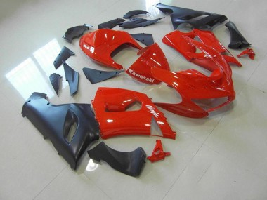 2005-2006 Red and Matte Black Kawasaki Ninja ZX6R Motorcycle Fairings Australia