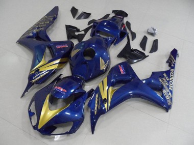 2006-2007 Dark Blue with Gold Stripe Honda CBR1000RR Motorcycle Fairings Australia