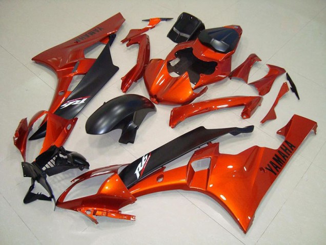 2006-2007 Orange Matte Black Yamaha YZF R6 Motorcycle Fairings Australia