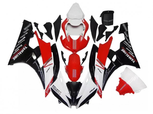 2006-2007 White Red Black Yamaha YZF R6 Motorcycle Fairings & Bodywork Australia