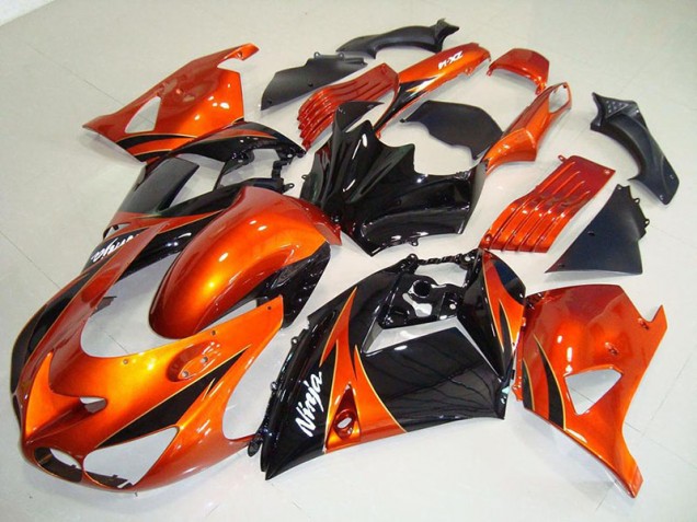 2006-2011 Orange Black Kawasaki Ninja ZX14R Motorcycle Fairings Australia