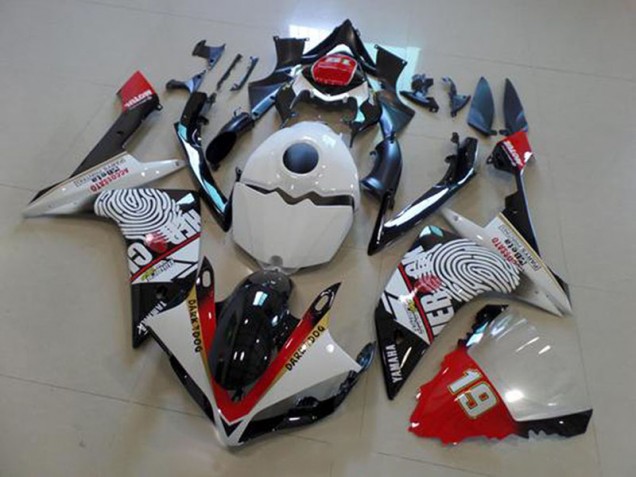 2007-2008 Black White Red Yamaha YZF R1 Motorcycle Fairings Australia