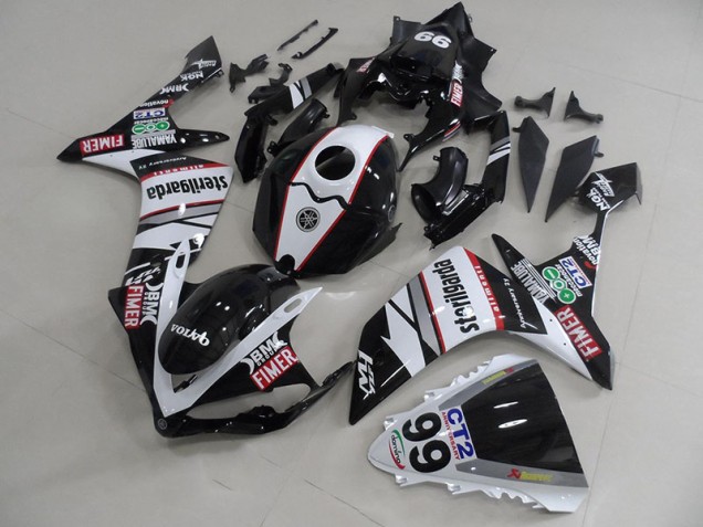 2007-2008 Black White Stickers Packs Yamaha YZF R1 Motorcycle Fairings Australia