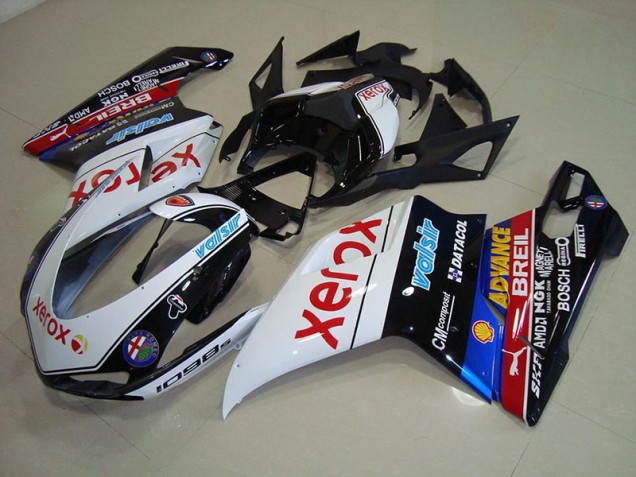 2007-2012 Black Xerox Ducati 848 1098 1198 Motorcycle Fairings Australia