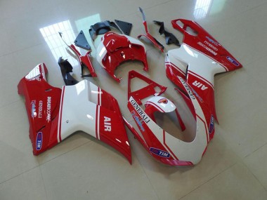 2007-2012 Red and White Air Ducati 848 1098 1198 Motorcycle Fairings Australia
