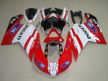 2007-2012 Red White 46 Ducati 848 1098 1198 Motorcycle Fairings Australia