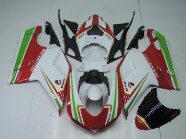 2007-2012 Red White and Green Ducati 848 1098 1198 Motorcycle Fairings Australia