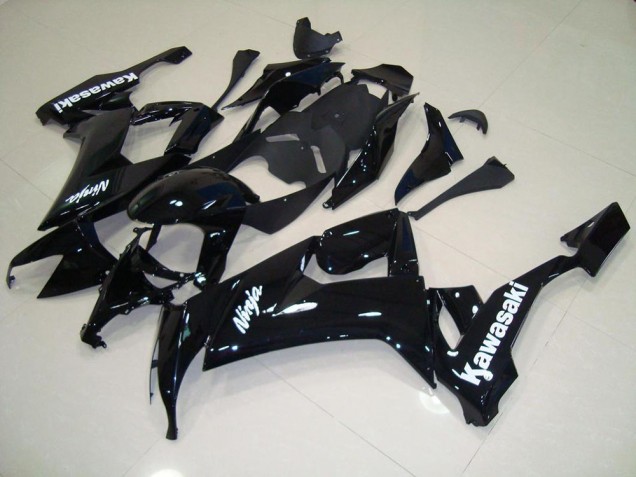 2008-2010 Glossy Black with White Sticker Kawasaki Ninja ZX10R Motorcycle Fairings Australia