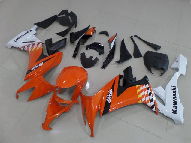 2008-2010 Orange and White Kawasaki Ninja ZX10R Motorcycle Fairings Australia