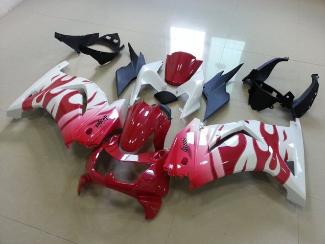 2008-2012 Pink Red Flame Kawasaki Ninja ZX250R Motorcycle Fairings Australia