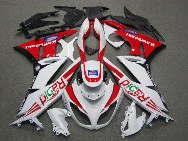 2009-2012 White Red Rapid Kawasaki Ninja ZX6R Motorcycle Fairings Australia
