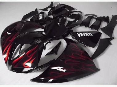 2012-2014 Red Black Flame Yamaha YZF R1 Motorcycle Fairings Australia