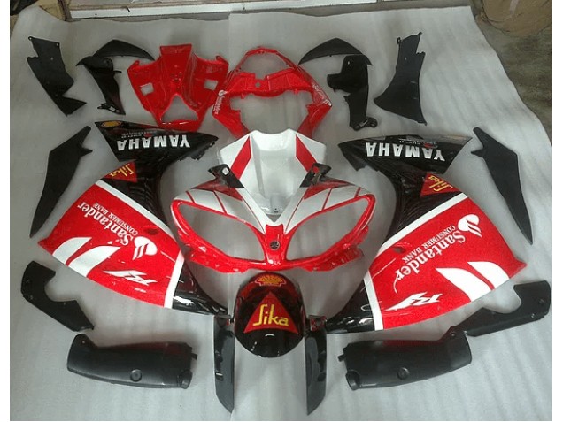 2012-2014 Red White and Black Graphic Yamaha YZF R1 Motorcycle Fairings Australia